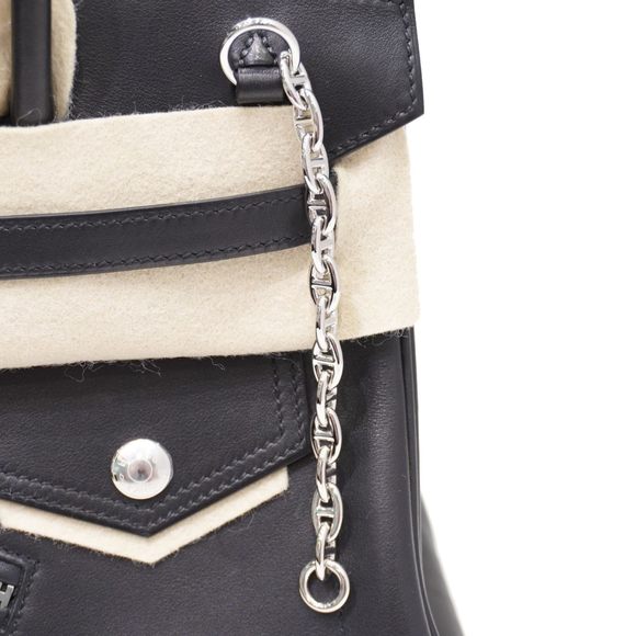 HERMES Hermes Birkin 25 Lock Handbag Black Silver Hardware Eva Color B Engrav... - Picture 16 of 16